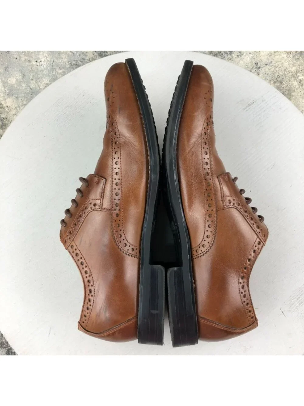 Stacy Adams Men's Size 8M Garrison Brown Leather Wingtip Brogue Oxford Shoes